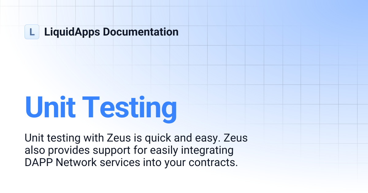 Unit Testing | LiquidApps Documentation