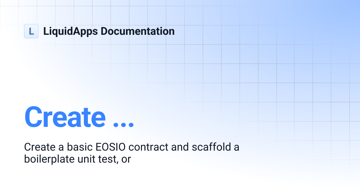 Create ... | LiquidApps Documentation