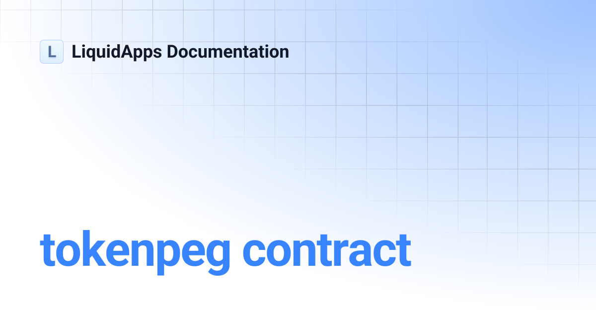 tokenpeg contract | LiquidApps Documentation