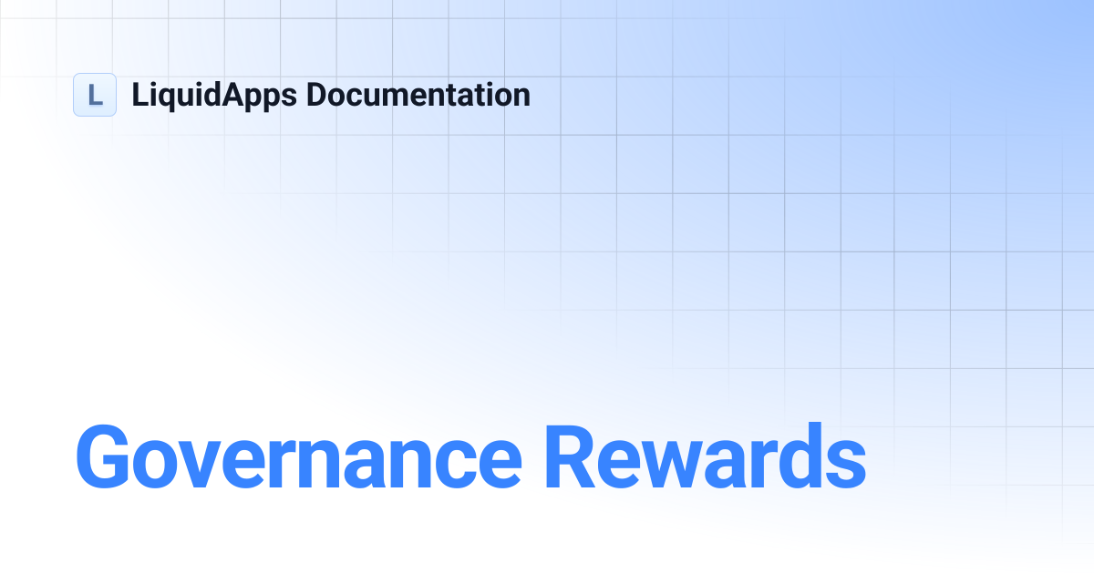Governance Rewards | LiquidApps Documentation